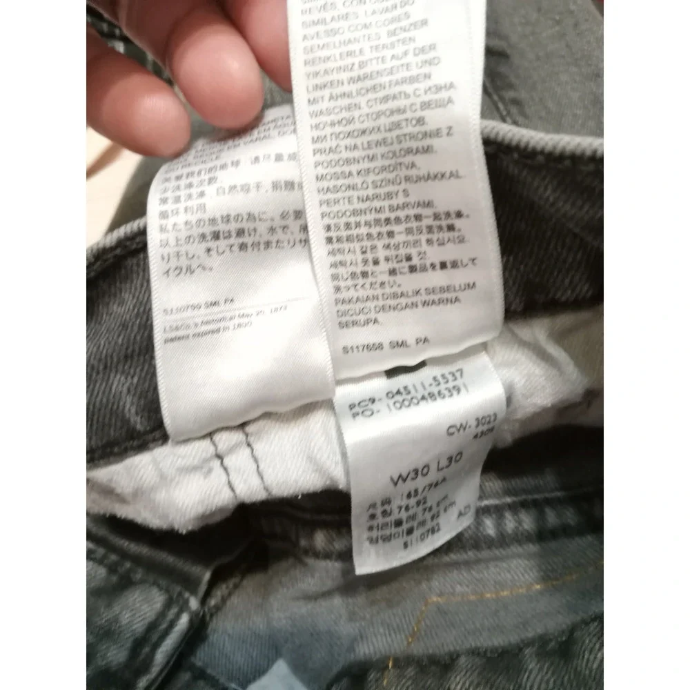 Levis 511 Slim Fit Jeans Mens 30x30 Charcoal Gray Water Less Denim Boho Capsulew